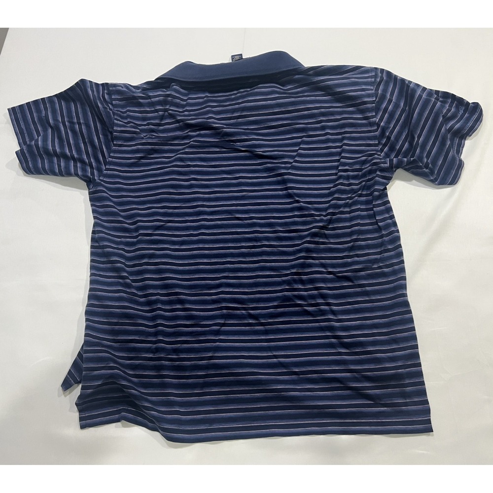 Bryon Nelson Signature Golf Polo Shirt Mens Large Blue Striped Cotton Casual